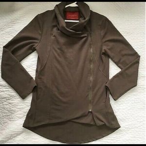 Large AKIRA asymmetrical zip cowl neck sweatshirt